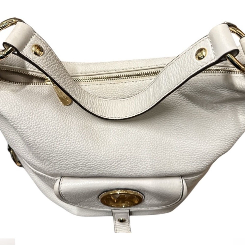 EUC cream colored Michael Kors White Leather Shoulder Bag - Picture 2 of 8